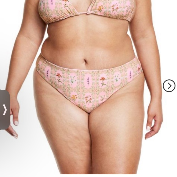 Target x Agua Bendita plus size triangle pink floral striped bikini set - Picture 9 of 16